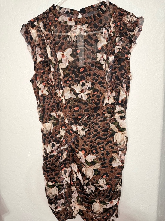 All Saints Dresses & Skirts - All Saints Brown Leopard Floral Mini Dress